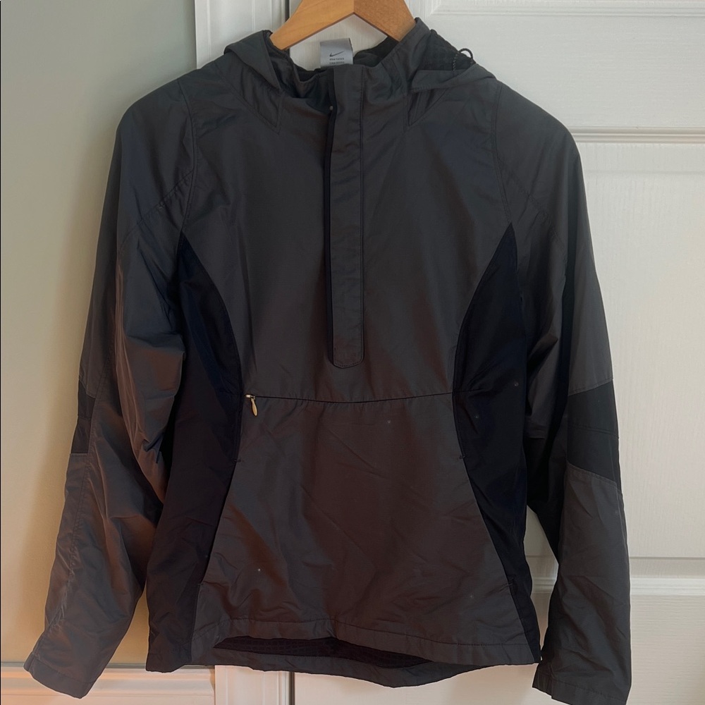 Nike Clima-Fit Gray and Black Anorak Windbreaker Jacket